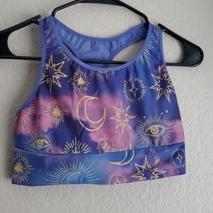 celestial print sports bra